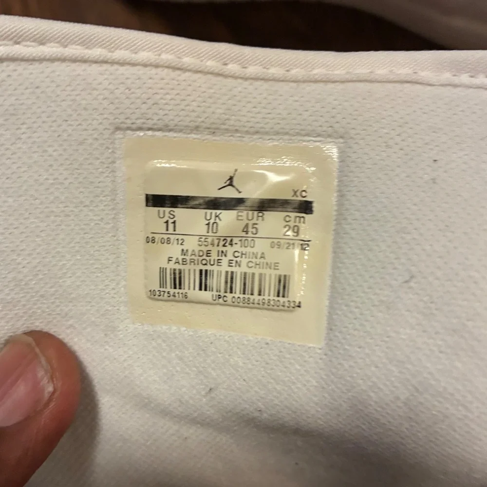 Nike Air Jordan 1 Mid Triple White 554724-100 Sz 11 Custom or Restoration